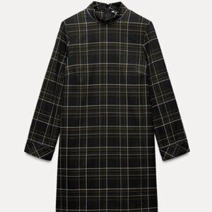 Zara Brown Plaid Mini Dress